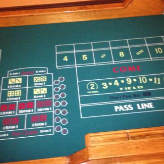 View of our Casino Craps Table for fun dice rolls to success.