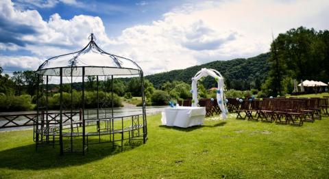 A wedding on a golf course