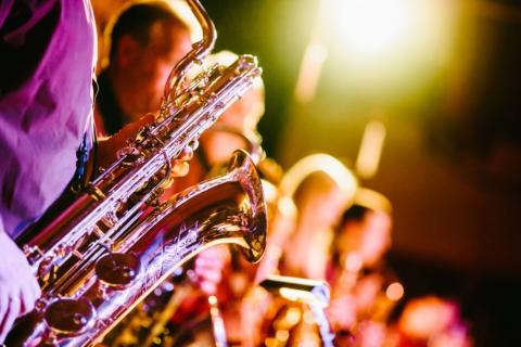 A group of saxophone players