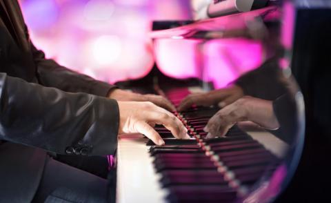 A man playing piano