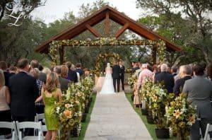 An outdoor wedding ceremony