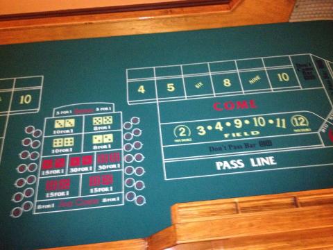 View of our Casino Craps Table for fun dice rolls to success.