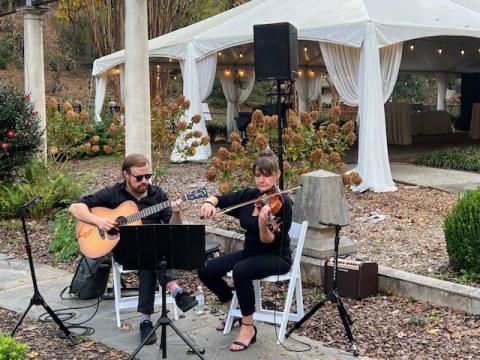 Outdoor WEdding settings are a favorite of these world class musicians.