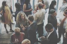 People socializing at an event